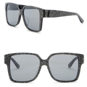 SAINT LAURENT Oversized Square Glitter Sunglasses